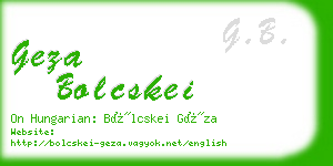 geza bolcskei business card